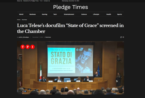 Pledge Times: Luca Telese’s docufilm “State of Grace” screened in the Chamber